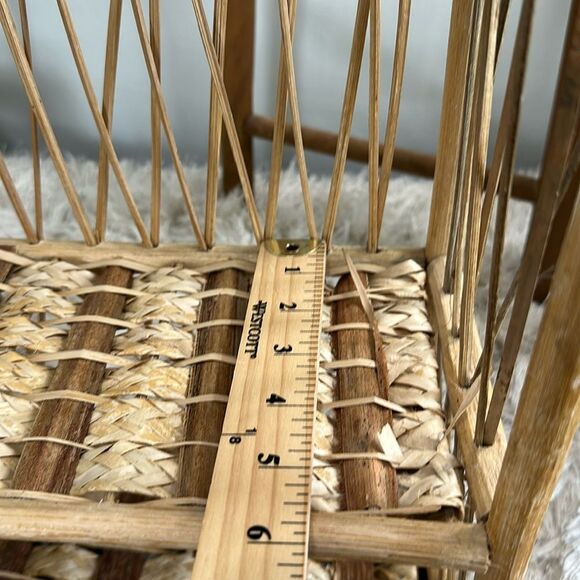 Vtg Lightweight Wicker Rattan Hanging/Sitting Woven Wall Bathroom Accent Shelf - Picture 17 of 17